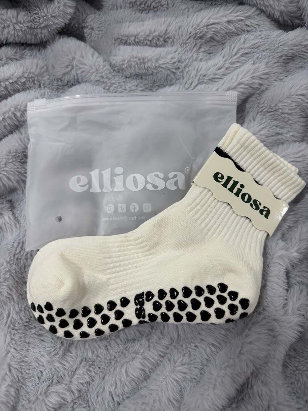 Elliosa Dual Direction Grip Socks Off white / w stripes